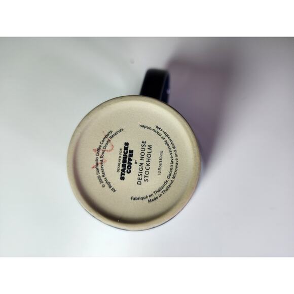 STARBUCKS By DESIGN HOUSE Stockholm 2009 Blue White Stripe Coffee Mug - Picture 3 of 5